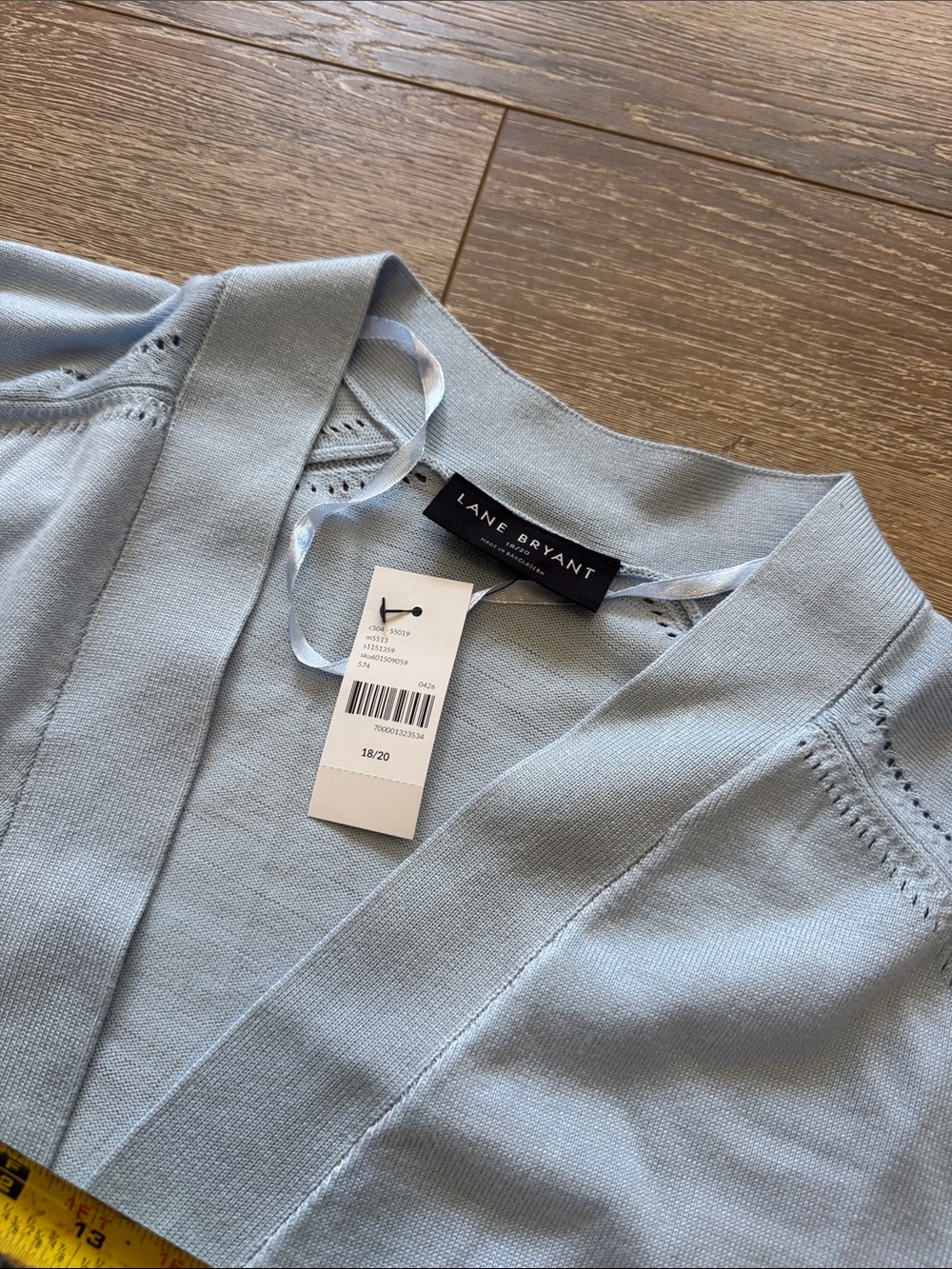 Lane Bryant Pale Blue V-Neck Cardigan Size: 18/20 - Picture 5 of 9